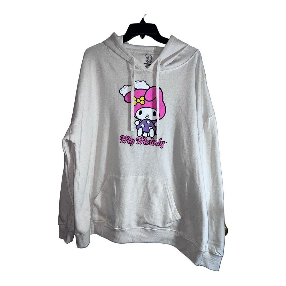 NWT Sanrio MY MELODY Bone Polyblend Graphic Pullover Oversized Hoodie